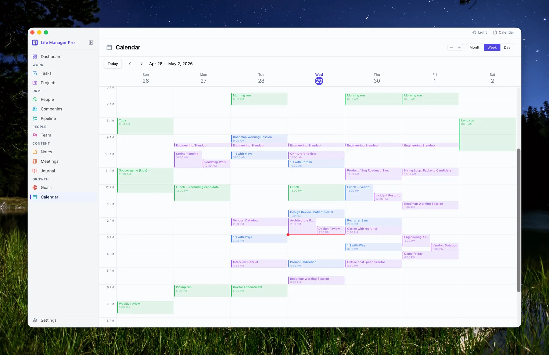 Calendar Week View