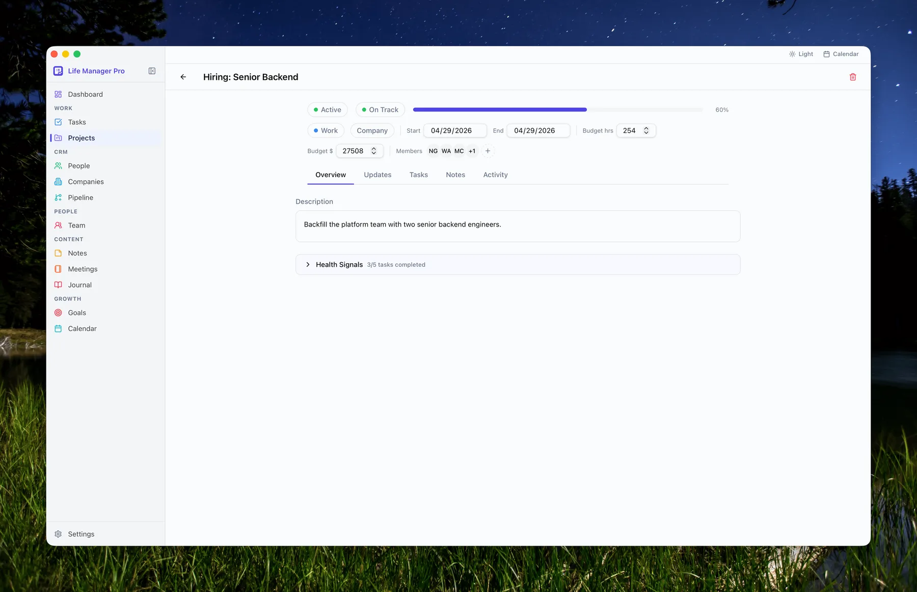Projects Edit View