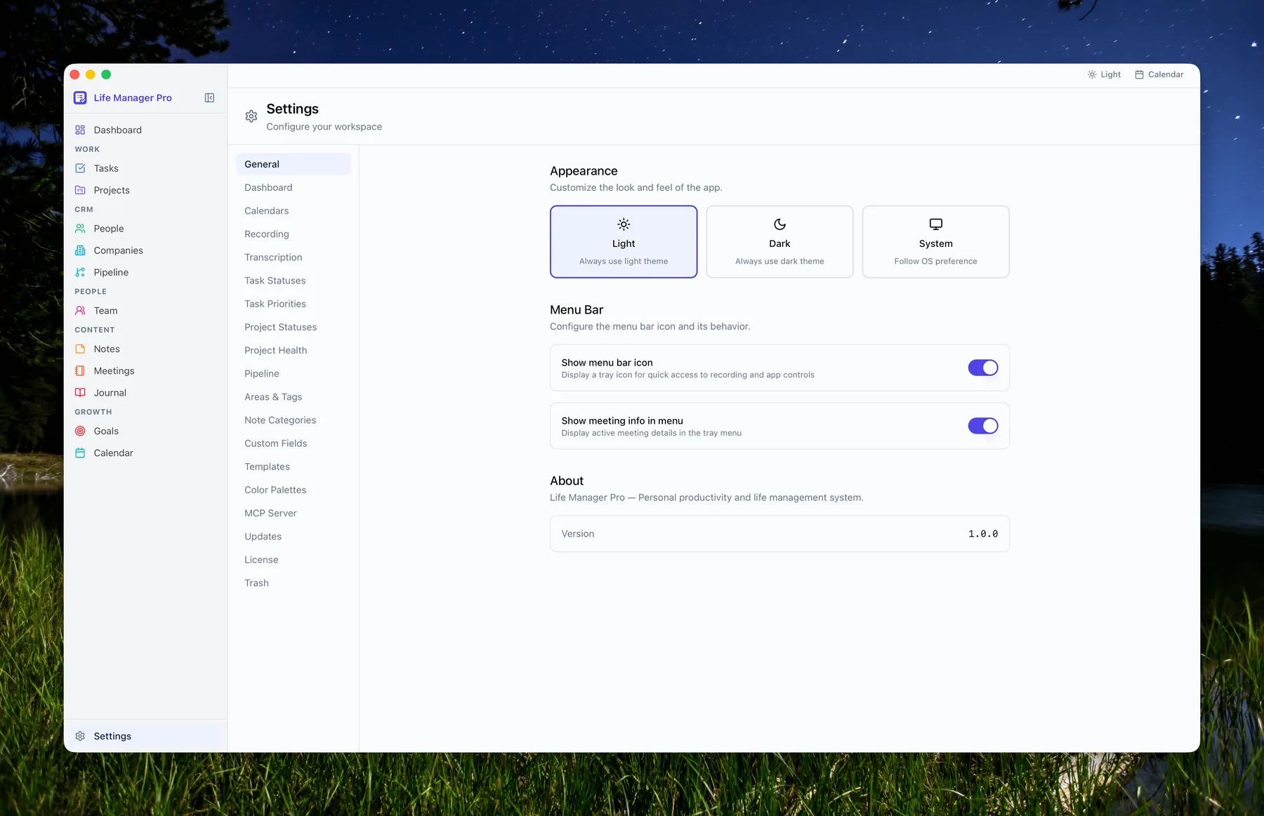 Settings General