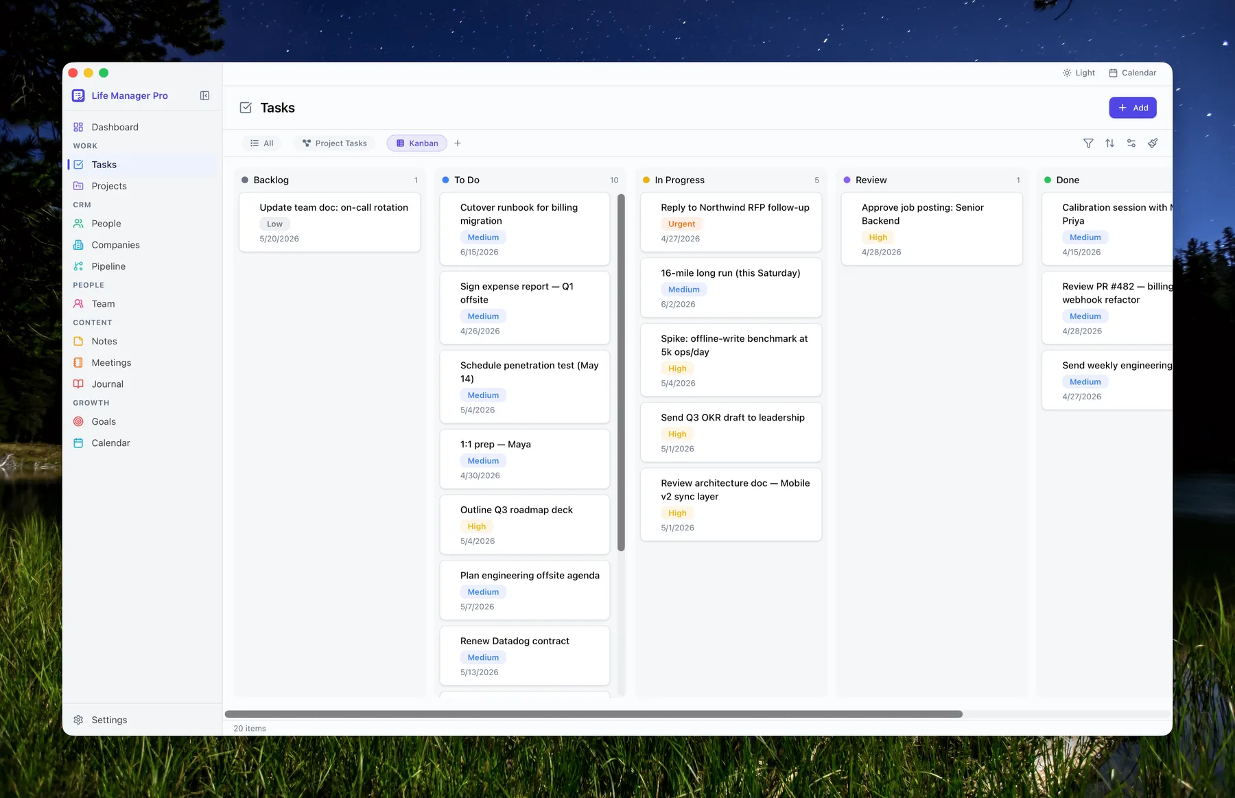 Tasks Kanban View